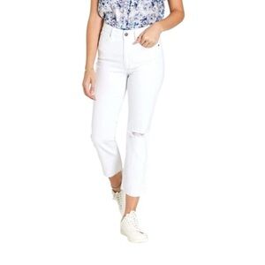 Dear John: Frankie Optic White Distressed Raw Hem Chic Hipster Jeans Size 31